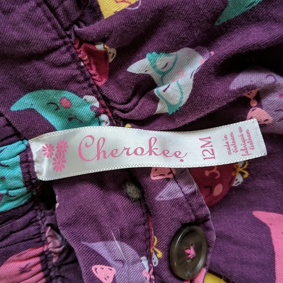 cherokee colorful cat print cotton skater skirt 12 months baby girl - Picture 3 of 5